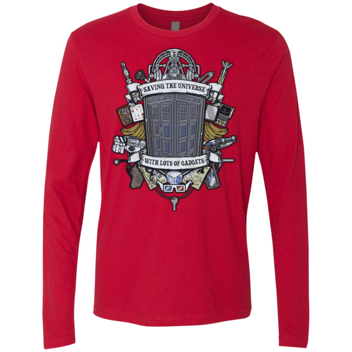 T-Shirts Red / Small Timelord Crest Men's Premium Long Sleeve