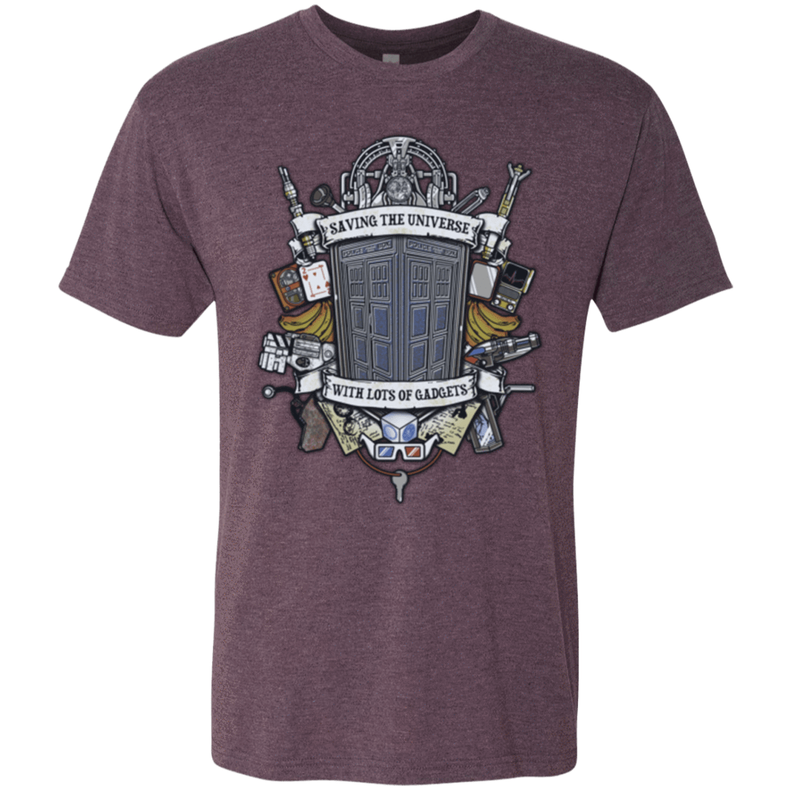 T-Shirts Vintage Purple / Small Timelord Crest Men's Triblend T-Shirt