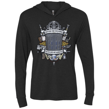 T-Shirts Vintage Black / X-Small Timelord Crest Triblend Long Sleeve Hoodie Tee