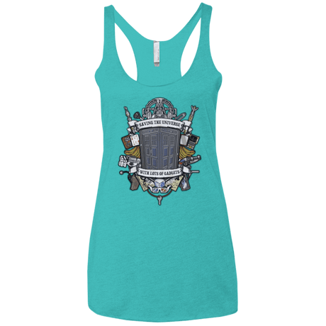 T-Shirts Tahiti Blue / X-Small Timelord Crest Women's Triblend Racerback Tank