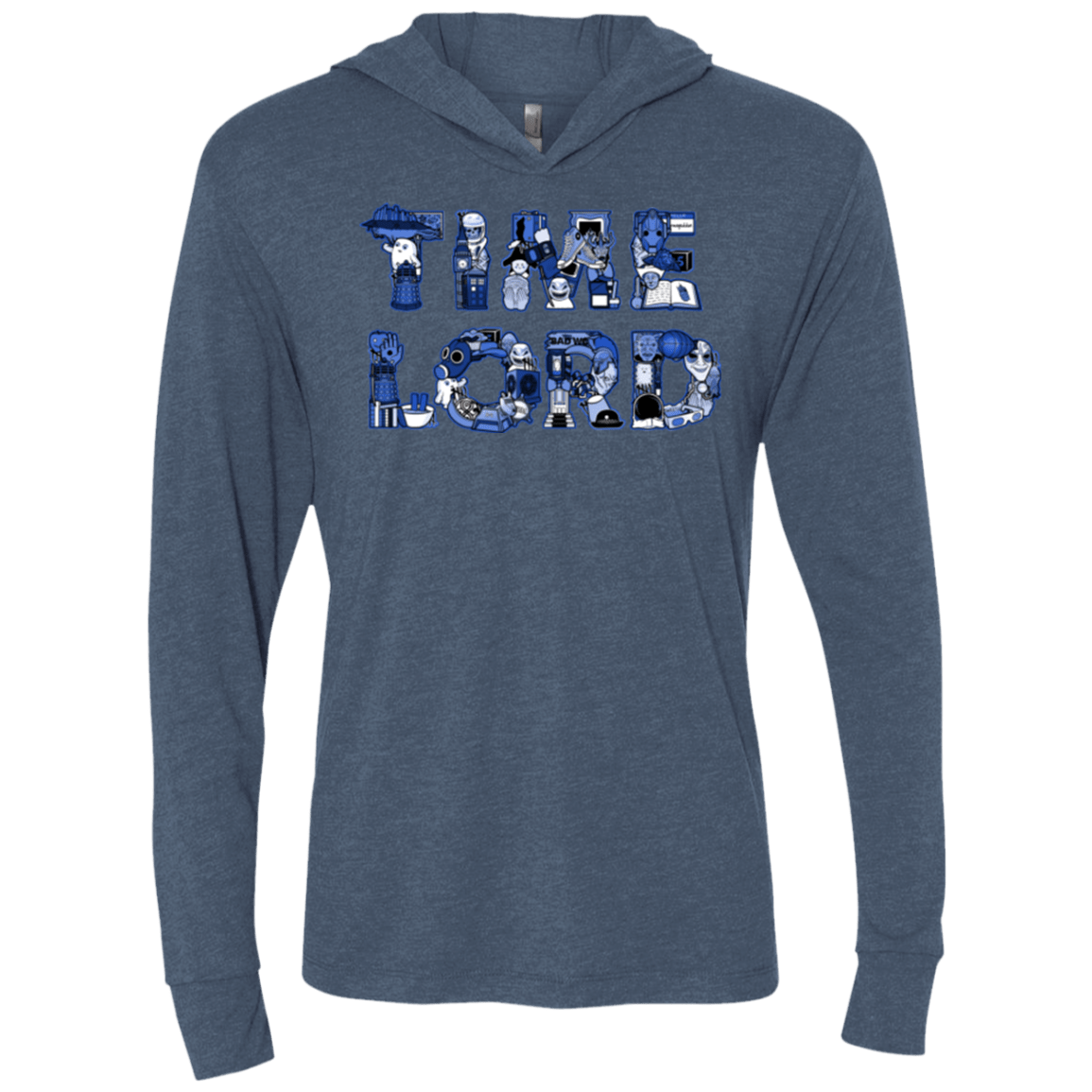 T-Shirts Indigo / X-Small Timelord Triblend Long Sleeve Hoodie Tee