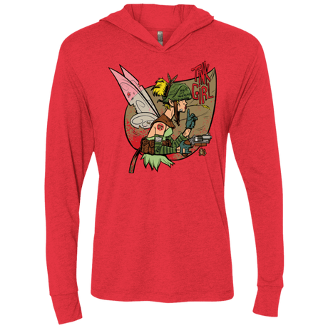 T-Shirts Vintage Red / X-Small Tink Girl Triblend Long Sleeve Hoodie Tee