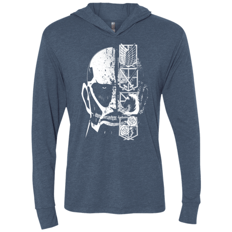 T-Shirts Indigo / X-Small Titan Black Triblend Long Sleeve Hoodie Tee