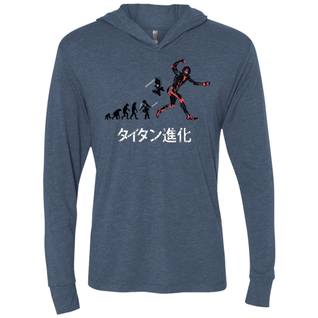 T-Shirts Indigo / X-Small Titan Evolution Triblend Long Sleeve Hoodie Tee