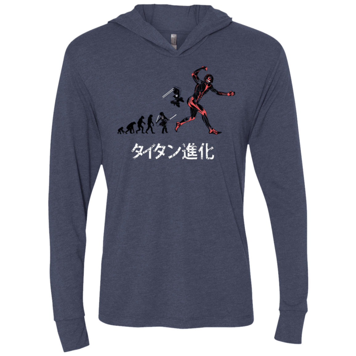 T-Shirts Vintage Navy / X-Small Titan Evolution Triblend Long Sleeve Hoodie Tee