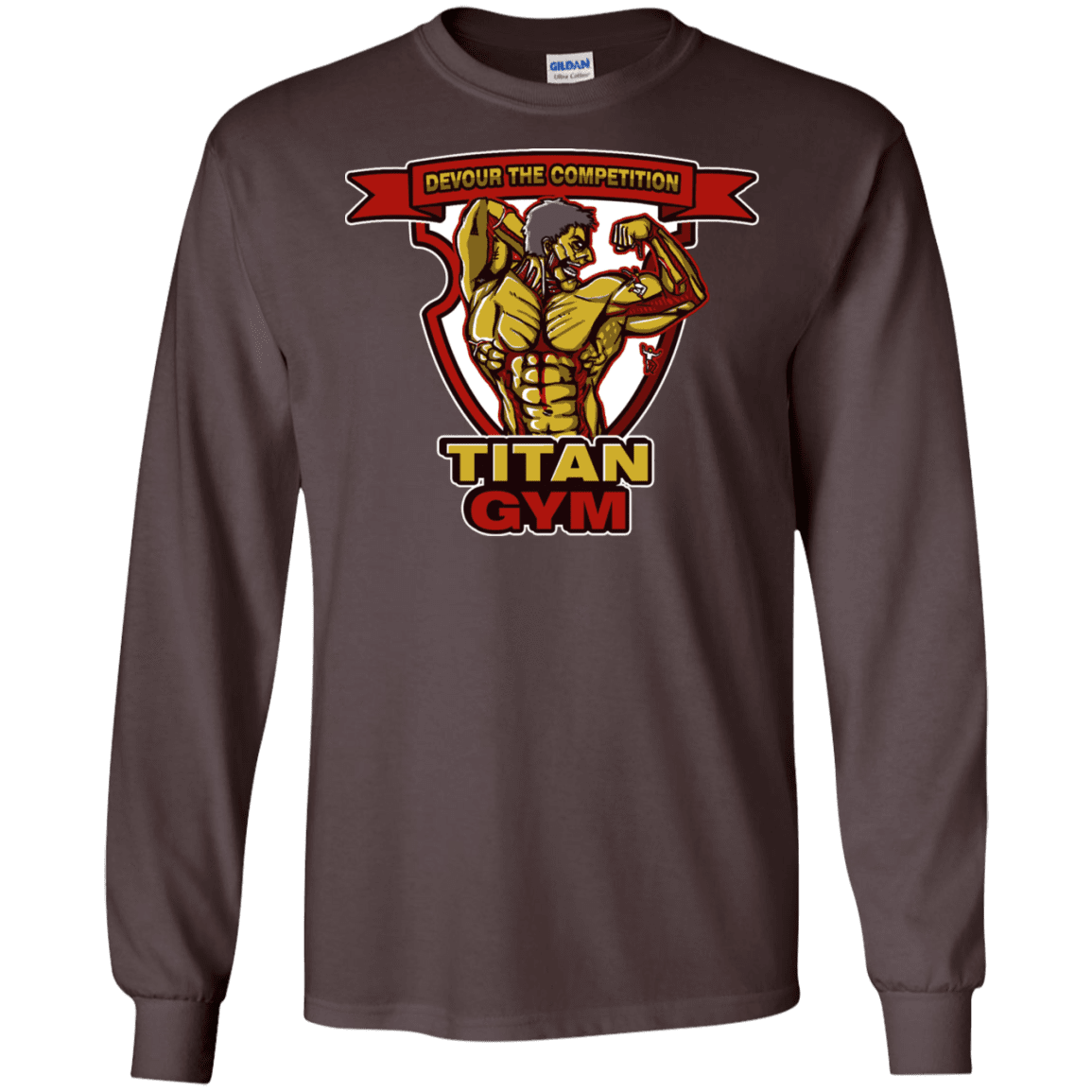 T-Shirts Dark Chocolate / S Titan Gym Men's Long Sleeve T-Shirt