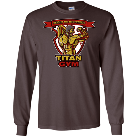 T-Shirts Dark Chocolate / S Titan Gym Men's Long Sleeve T-Shirt