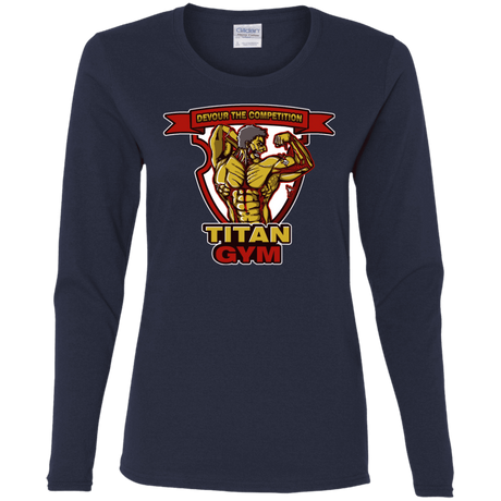 T-Shirts Navy / S Titan Gym Women's Long Sleeve T-Shirt