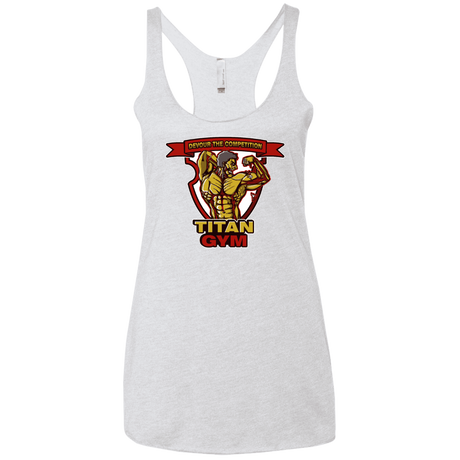 T-Shirts Heather White / X-Small Titan Gym Women's Triblend Racerback Tank
