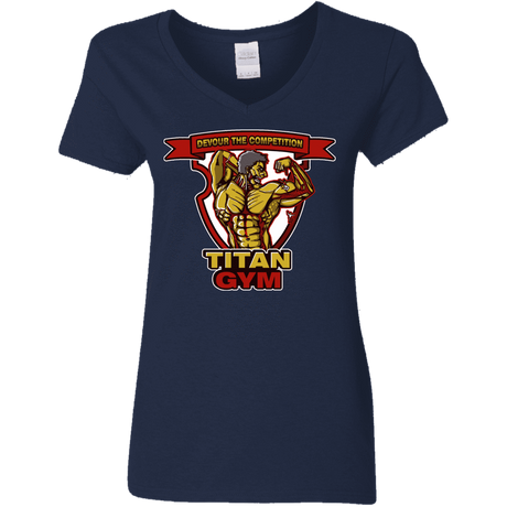 T-Shirts Navy / S Titan Gym Women's V-Neck T-Shirt