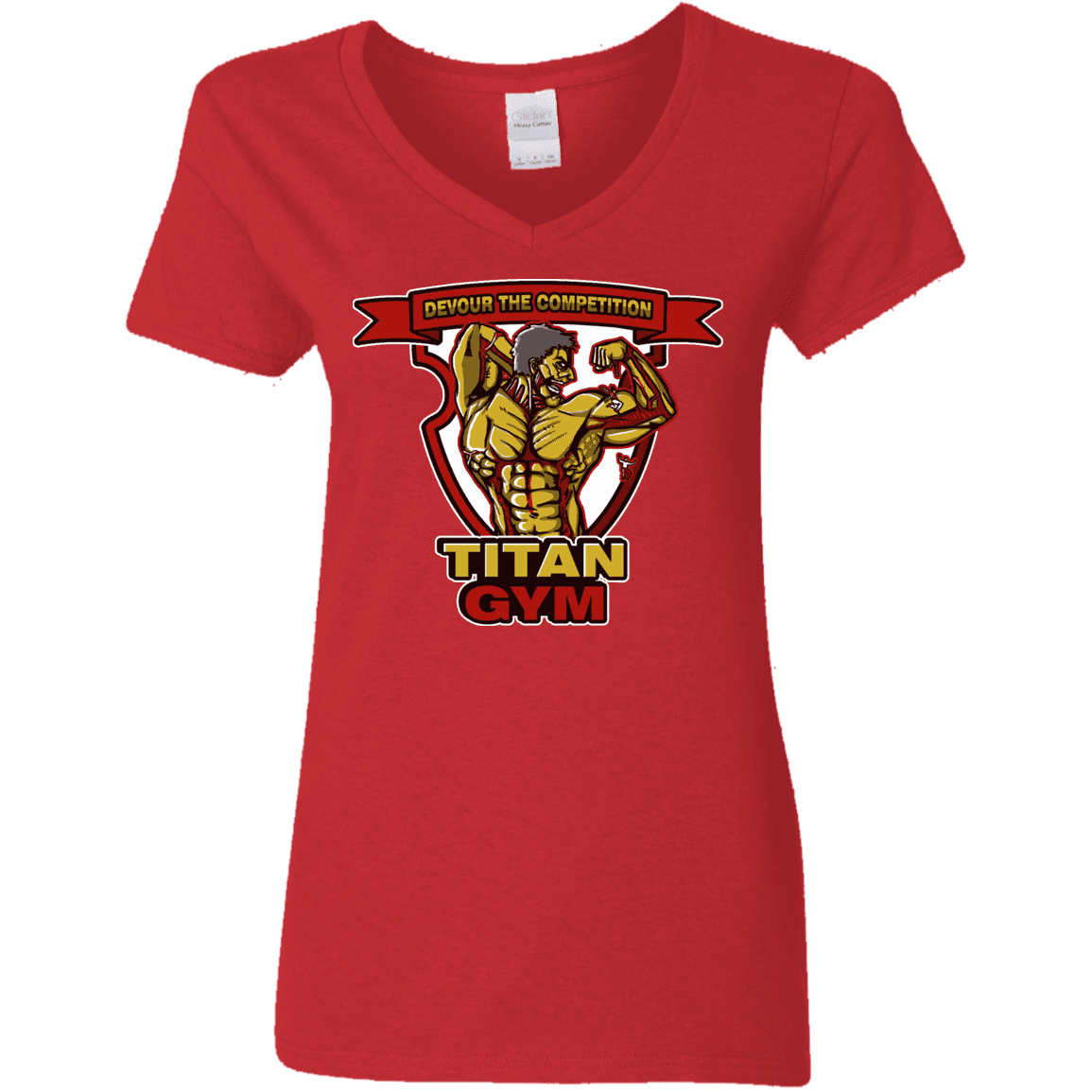 T-Shirts Red / S Titan Gym Women's V-Neck T-Shirt