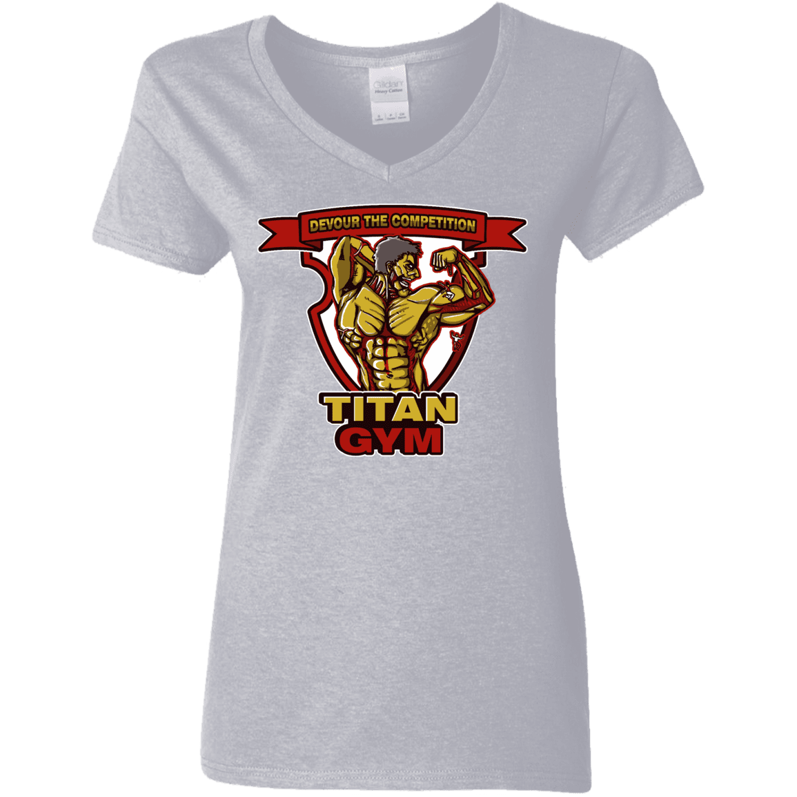 T-Shirts Sport Grey / S Titan Gym Women's V-Neck T-Shirt