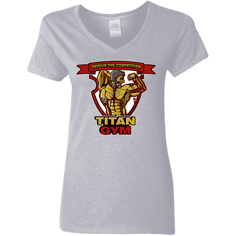 T-Shirts Sport Grey / S Titan Gym Women's V-Neck T-Shirt