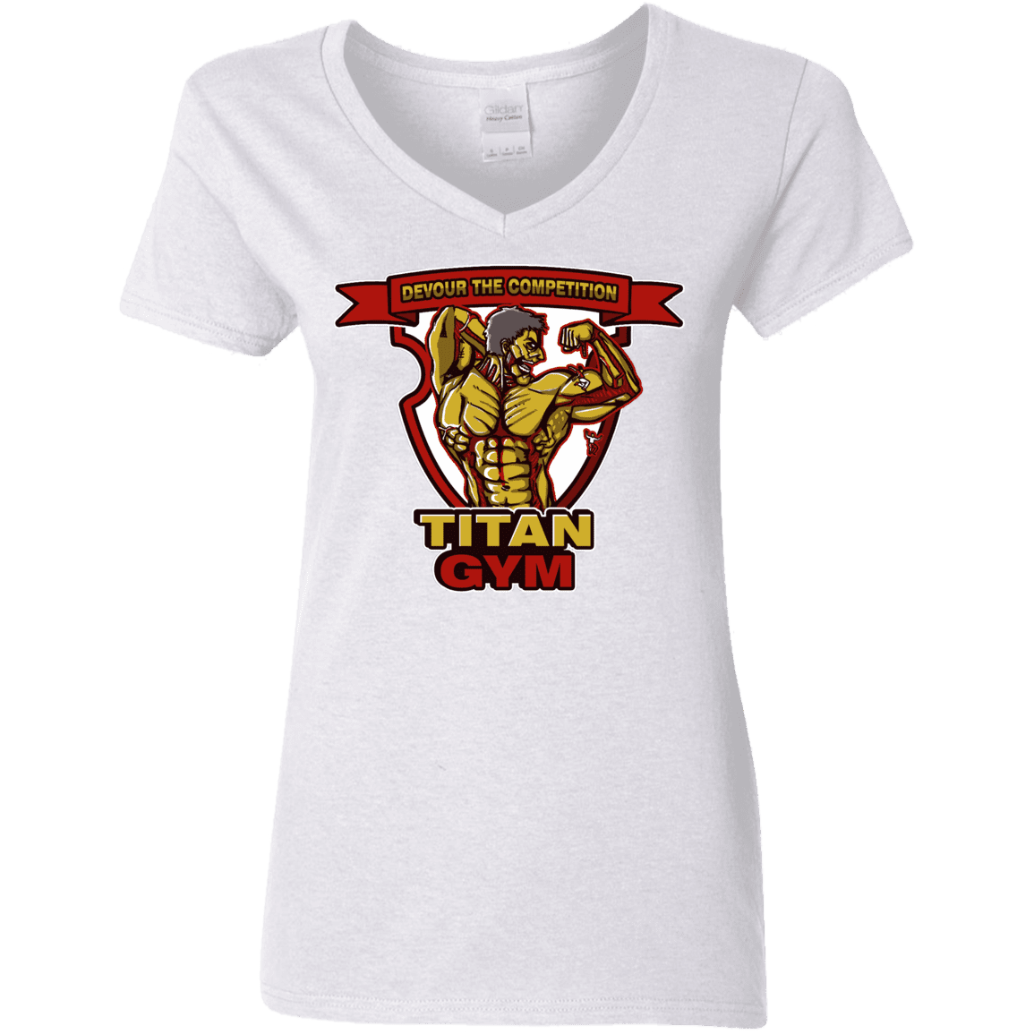 T-Shirts White / S Titan Gym Women's V-Neck T-Shirt