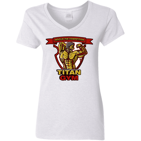 T-Shirts White / S Titan Gym Women's V-Neck T-Shirt