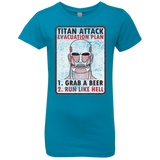 T-Shirts Turquoise / YXS Titan plan Girls Premium T-Shirt