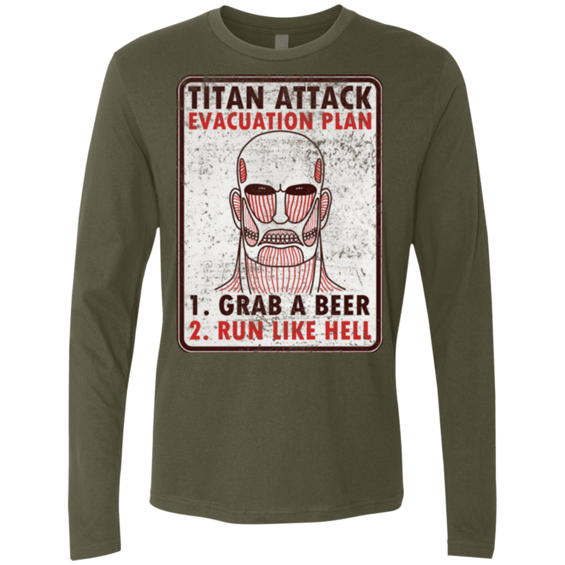 T-Shirts Military Green / Small Titan plan Men's Premium Long Sleeve