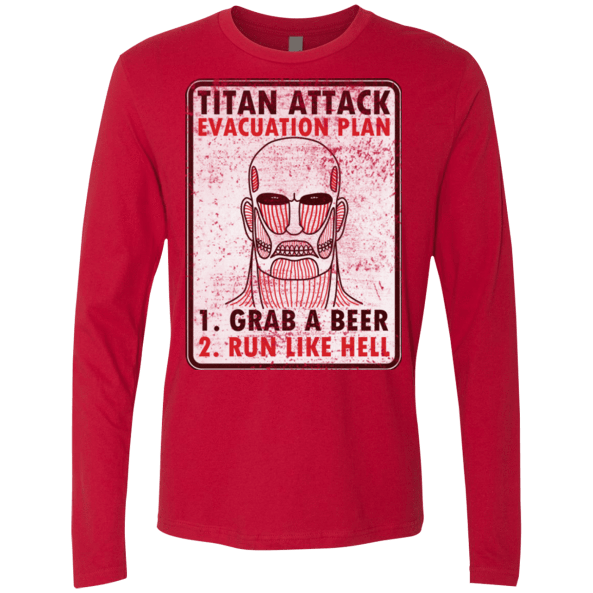 T-Shirts Red / Small Titan plan Men's Premium Long Sleeve