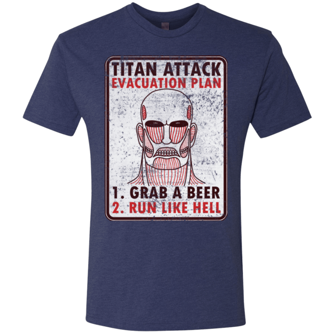 T-Shirts Vintage Navy / Small Titan plan Men's Triblend T-Shirt