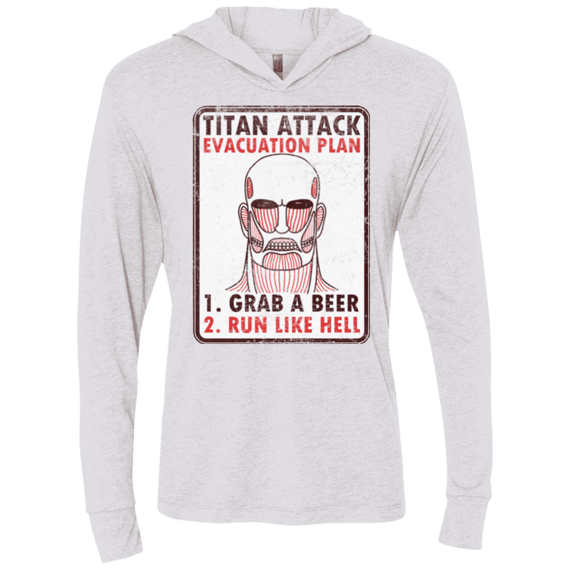 T-Shirts Heather White / X-Small Titan plan Triblend Long Sleeve Hoodie Tee
