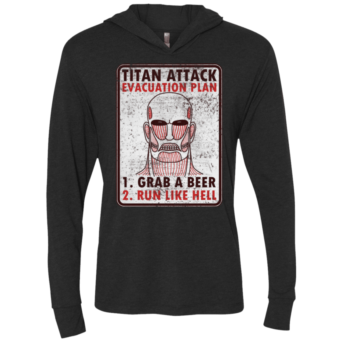 T-Shirts Vintage Black / X-Small Titan plan Triblend Long Sleeve Hoodie Tee