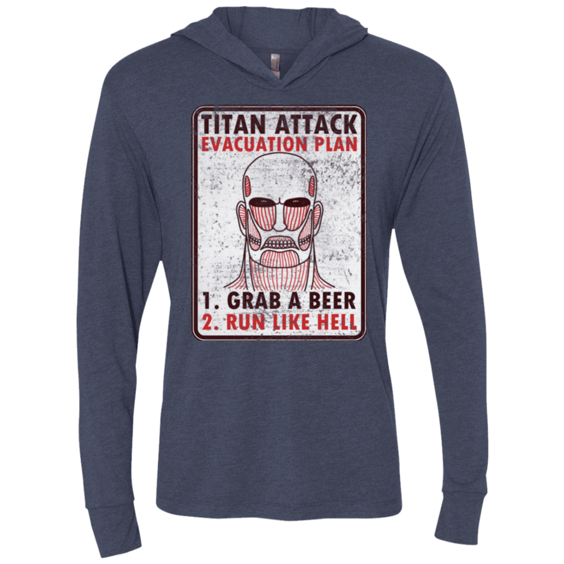 T-Shirts Vintage Navy / X-Small Titan plan Triblend Long Sleeve Hoodie Tee