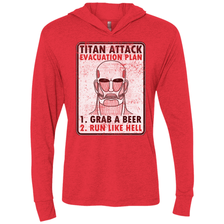 T-Shirts Vintage Red / X-Small Titan plan Triblend Long Sleeve Hoodie Tee