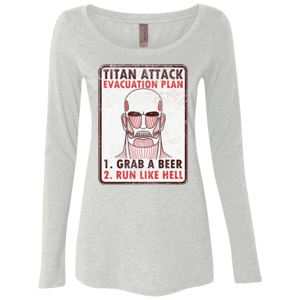 T-Shirts Heather White / Small Titan plan Women's Triblend Long Sleeve Shirt