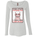 T-Shirts Heather White / Small Titan plan Women's Triblend Long Sleeve Shirt
