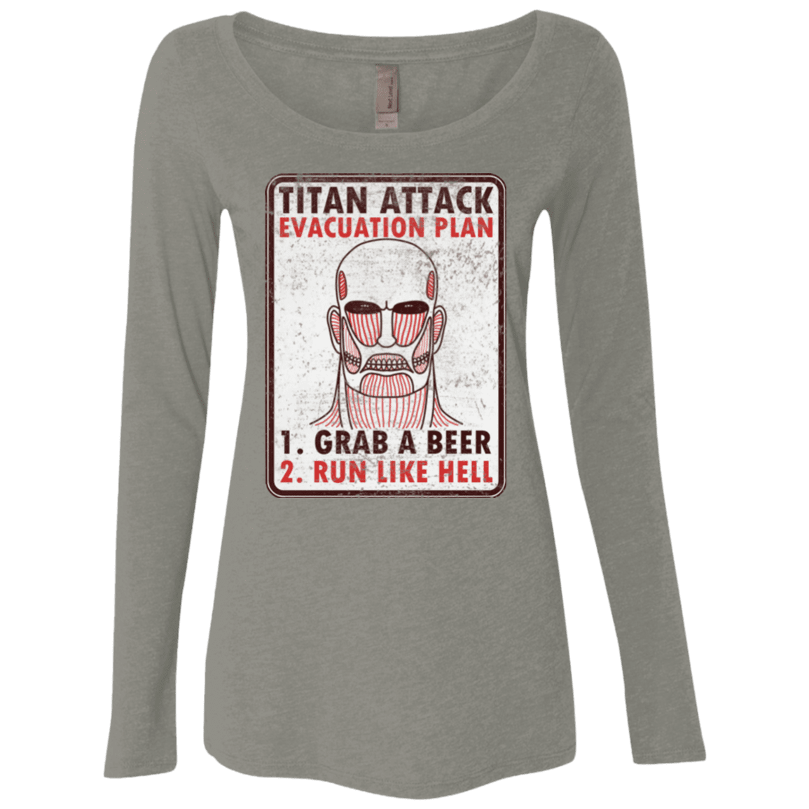 T-Shirts Venetian Grey / Small Titan plan Women's Triblend Long Sleeve Shirt