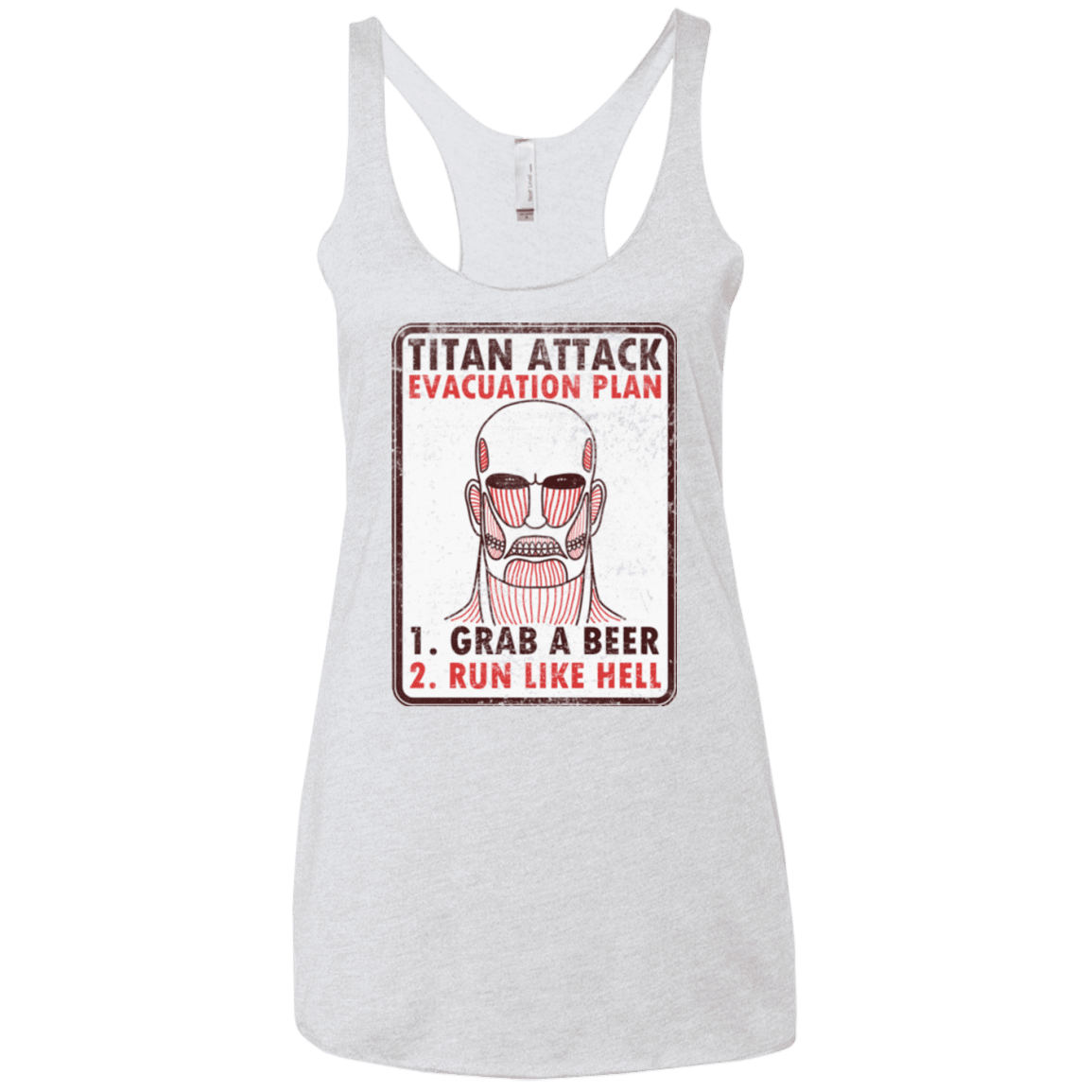 T-Shirts Heather White / X-Small Titan plan Women's Triblend Racerback Tank