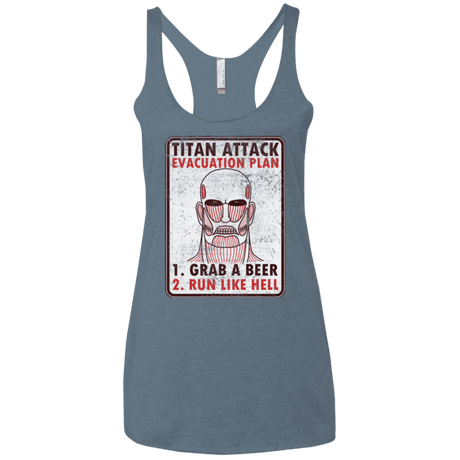 T-Shirts Indigo / X-Small Titan plan Women's Triblend Racerback Tank