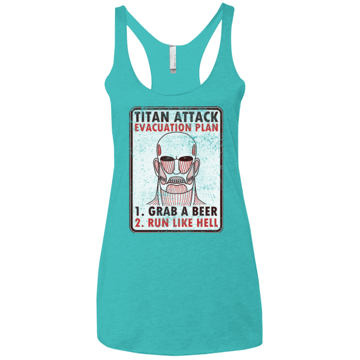 T-Shirts Tahiti Blue / X-Small Titan plan Women's Triblend Racerback Tank
