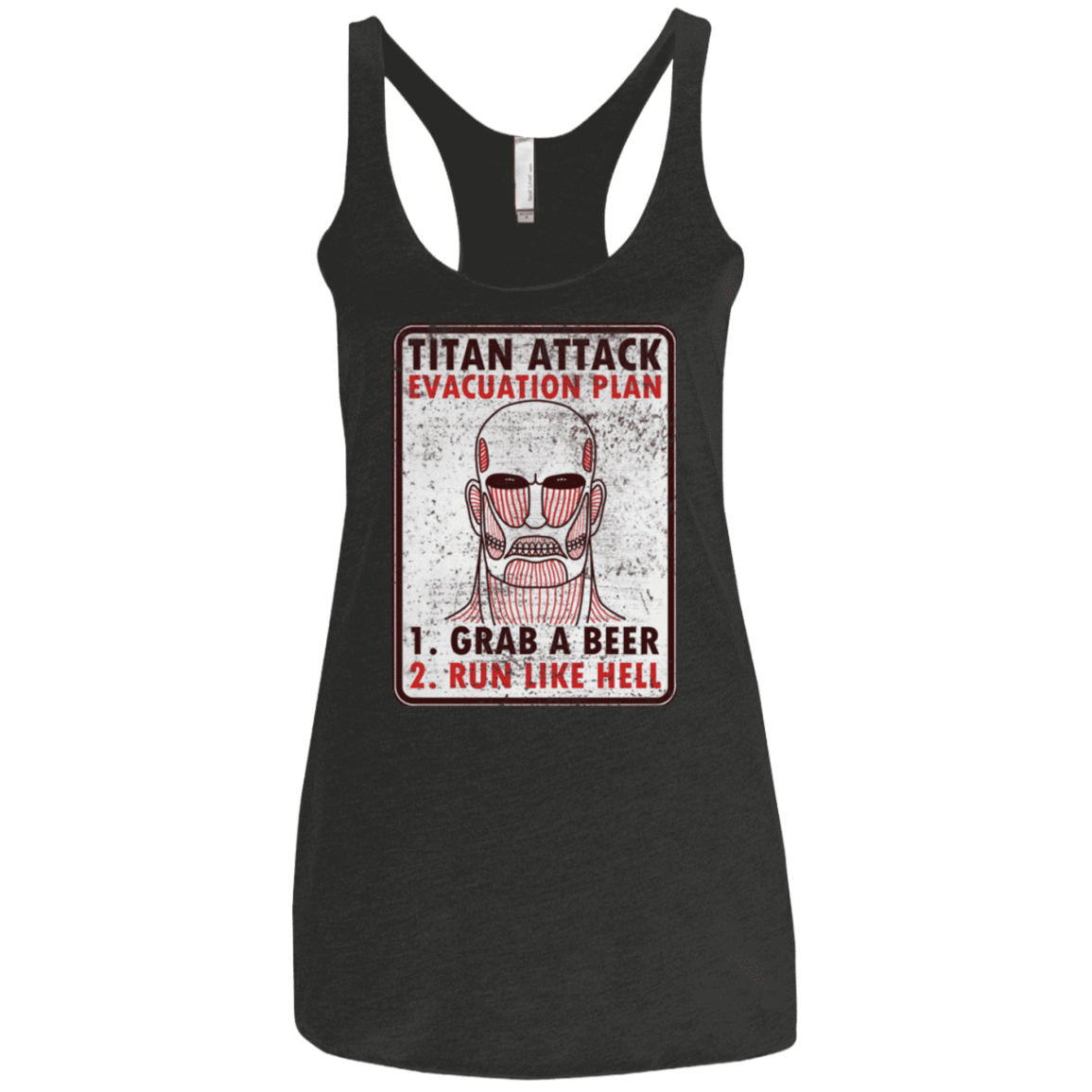 T-Shirts Vintage Black / X-Small Titan plan Women's Triblend Racerback Tank