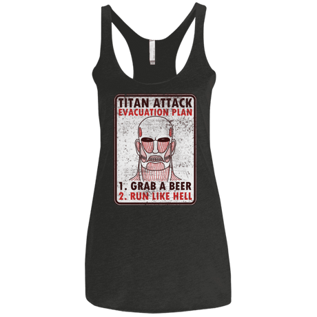 T-Shirts Vintage Black / X-Small Titan plan Women's Triblend Racerback Tank