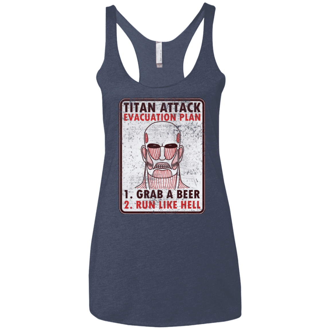 T-Shirts Vintage Navy / X-Small Titan plan Women's Triblend Racerback Tank