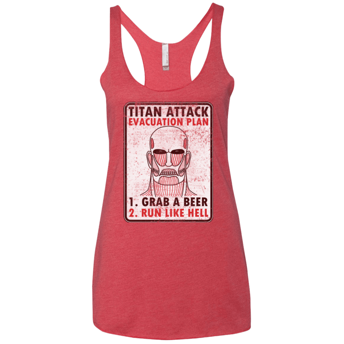 T-Shirts Vintage Red / X-Small Titan plan Women's Triblend Racerback Tank