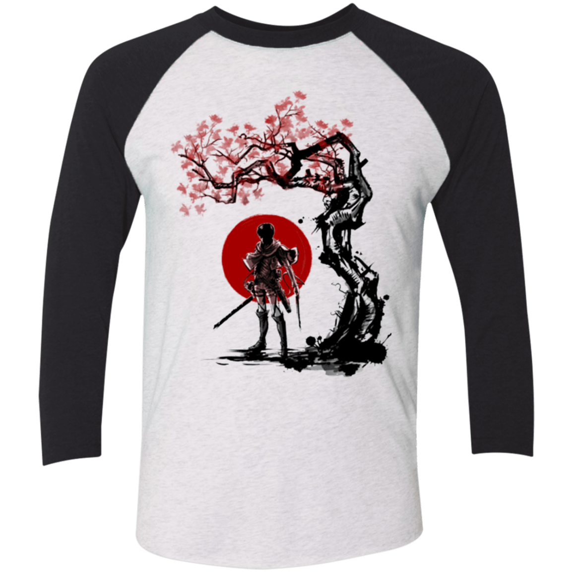 T-Shirts Heather White/Vintage Black / X-Small Titan shifter under the sun Men's Triblend 3/4 Sleeve