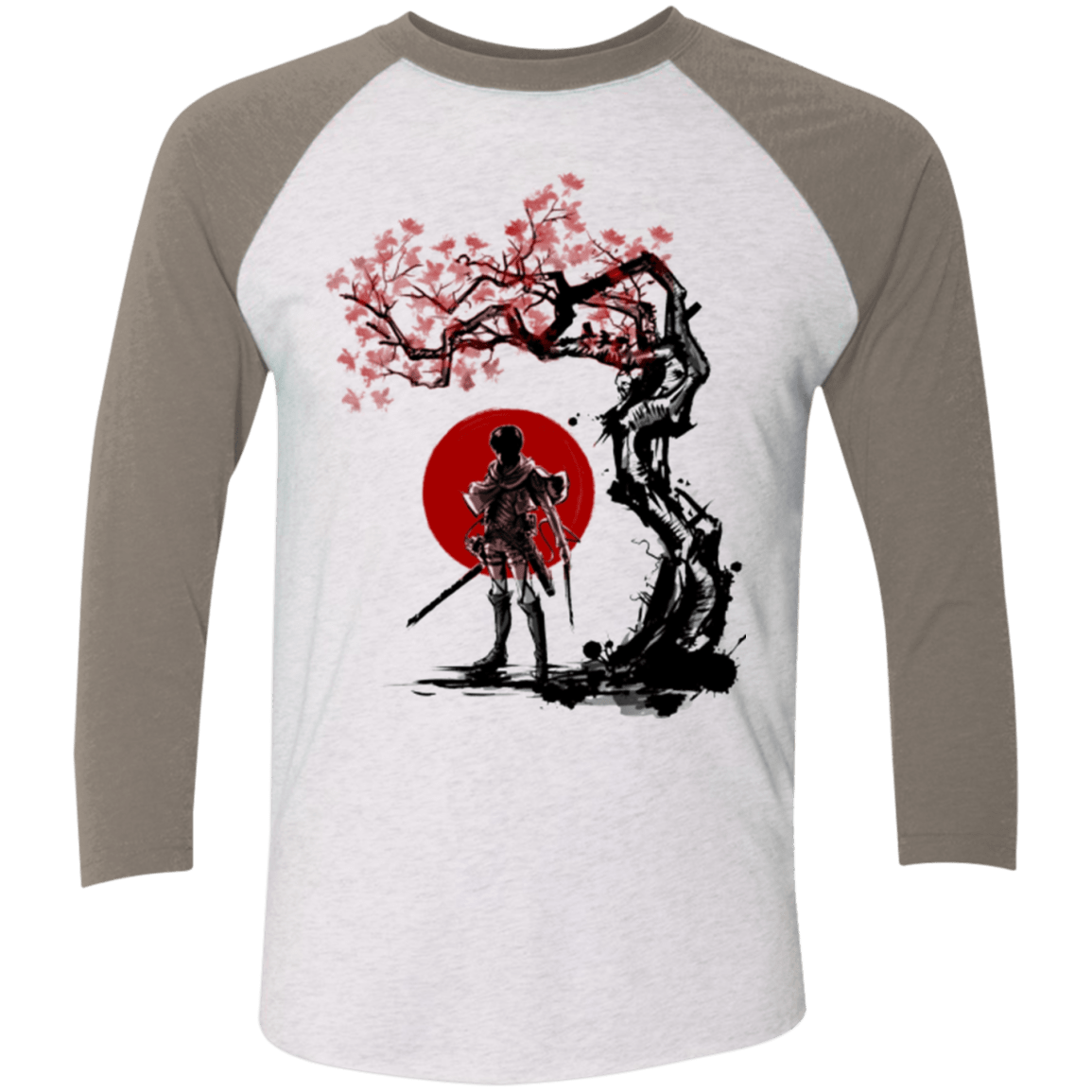 T-Shirts Heather White/Vintage Grey / X-Small Titan shifter under the sun Men's Triblend 3/4 Sleeve