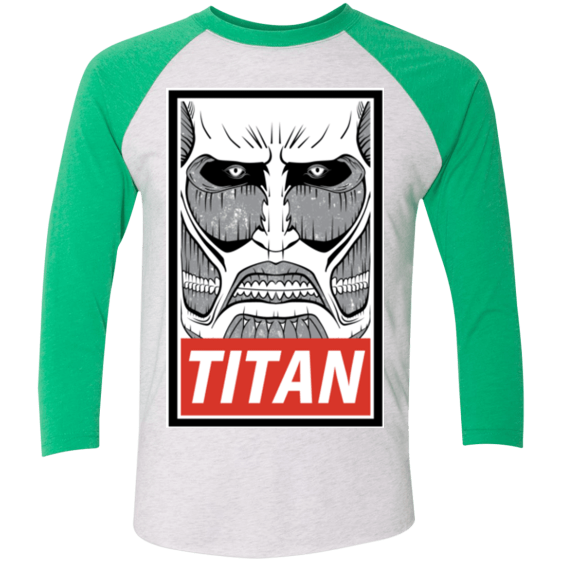 T-Shirts Heather White/Envy / X-Small Titan Triblend 3/4 Sleeve