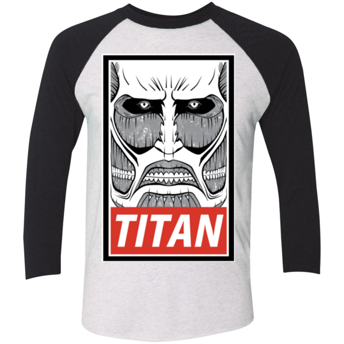 T-Shirts Heather White/Vintage Black / X-Small Titan Triblend 3/4 Sleeve