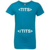 T-Shirts Turquoise / YXS Tits Girls Premium T-Shirt
