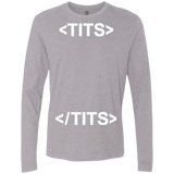T-Shirts Heather Grey / Small Tits Men's Premium Long Sleeve