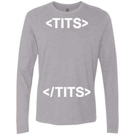 T-Shirts Heather Grey / Small Tits Men's Premium Long Sleeve
