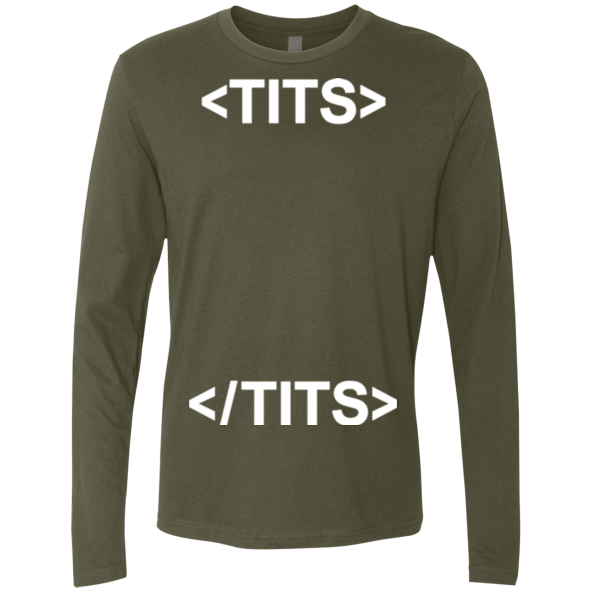 T-Shirts Military Green / Small Tits Men's Premium Long Sleeve
