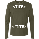 T-Shirts Military Green / Small Tits Men's Premium Long Sleeve