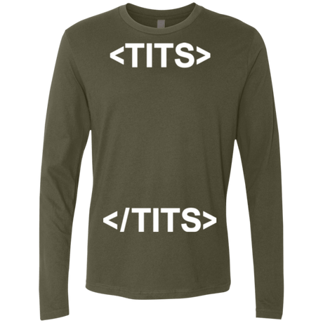 T-Shirts Military Green / Small Tits Men's Premium Long Sleeve