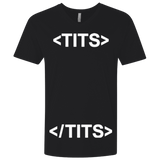 T-Shirts Black / X-Small Tits Men's Premium V-Neck