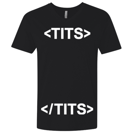 T-Shirts Black / X-Small Tits Men's Premium V-Neck