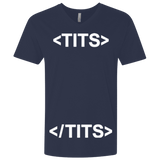 T-Shirts Midnight Navy / X-Small Tits Men's Premium V-Neck